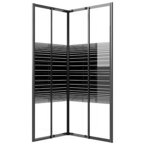 vidaXL Stripe Shower Cabin ESG 80x70x180 cm Black