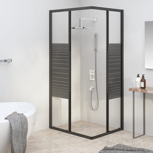 vidaXL Stripe Shower Cabin ESG 80x70x180 cm Black