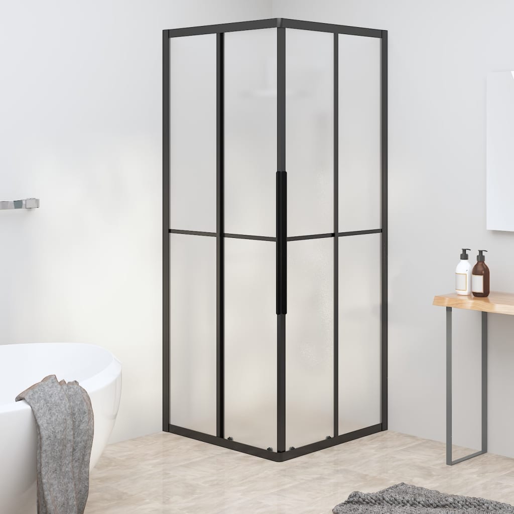 vidaXL Shower Cabin Frosted ESG 70x70x180 cm Black