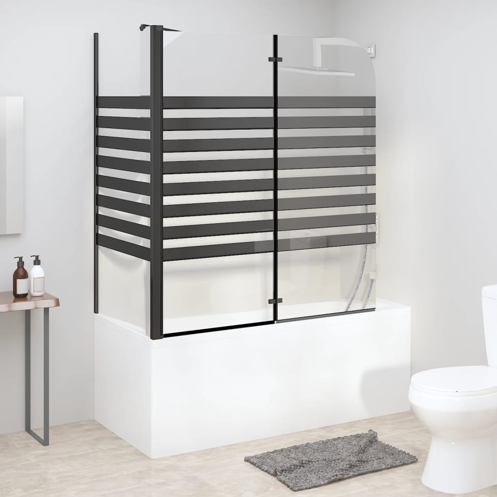 vidaXL Stripe Bath Enclosure 120x68x130 cm Tempered Glass