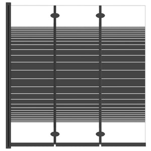 vidaXL Foldable Shower Enclosure 3 Panels 130x130 cm ESG Black