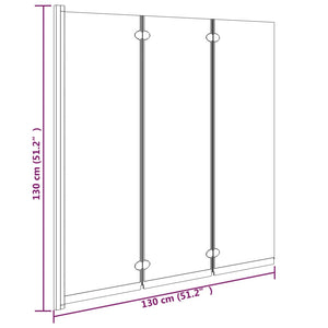 vidaXL Foldable Shower Enclosure 3 Panels 130x130 cm ESG Black