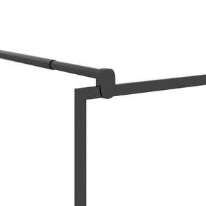 vidaXL Walk-in Shower Wall 115x195 cm Half Frosted ESG Glass Black