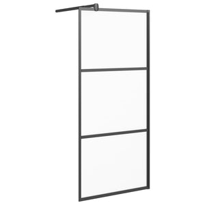 vidaXL Walk-in Shower Wall 80x195 cm Frosted ESG Glass Black