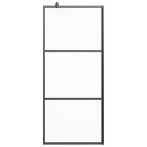 vidaXL Walk-in Shower Wall 80x195 cm Frosted ESG Glass Black