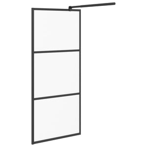 vidaXL Walk-in Shower Wall 80x195 cm Frosted ESG Glass Black