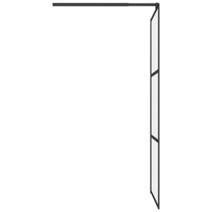 vidaXL Walk-in Shower Wall 80x195 cm Frosted ESG Glass Black