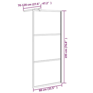 vidaXL Walk-in Shower Wall 80x195 cm Frosted ESG Glass Black