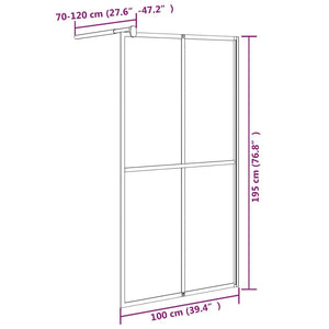 vidaXL Walk-in Shower Screen 100x195cm Dark Tempered Glass