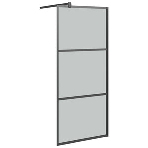 vidaXL Walk-in Shower Wall 80x195cm Dark ESG Glass Black