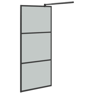 vidaXL Walk-in Shower Wall 80x195cm Dark ESG Glass Black