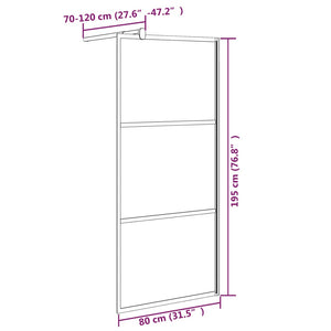 vidaXL Walk-in Shower Wall 80x195cm Dark ESG Glass Black