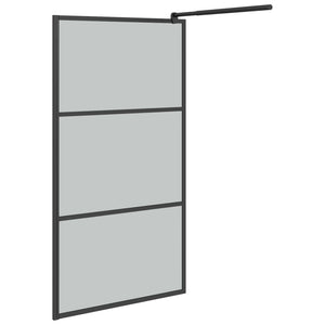 vidaXL Walk-in Shower Wall 115x195cm Dark ESG Glass Black