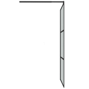 vidaXL Walk-in Shower Wall 115x195cm Dark ESG Glass Black