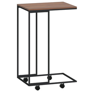 vidaXL Side Table with Wheels Black 40x30x63.5 cm Engineered Wood