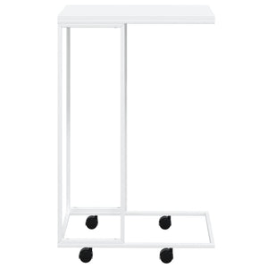 vidaXL Side Table with Wheels White 40x30x63.5 cm Engineered Wood