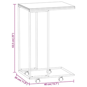 vidaXL Side Table with Wheels White 40x30x63.5 cm Engineered Wood