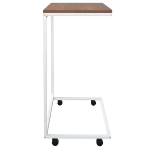 vidaXL Side Table with Wheels White 55x35x70 cm Engineered Wood