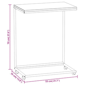 vidaXL Side Table with Wheels White 55x35x70 cm Engineered Wood