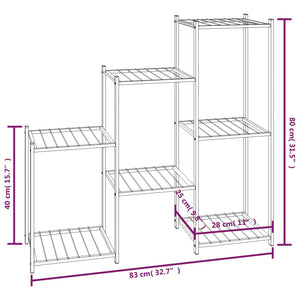 vidaXL Flower Stand 83x25x80 cm Black Iron