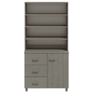 vidaXL Highboard HAMAR Solid Wood Pine Light Grey