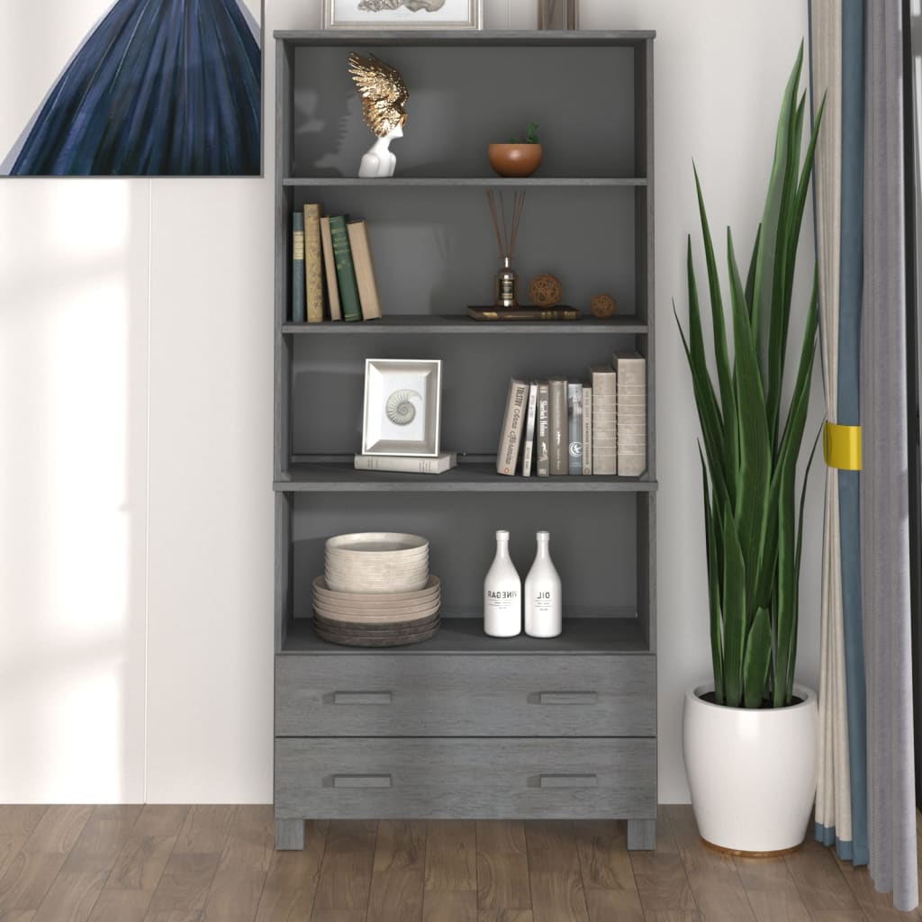 vidaXL Highboard HAMAR Solid Wood Pine Dark Grey