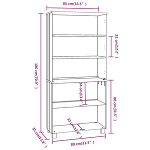 vidaXL Highboard HAMAR Solid Wood Pine Honey Brown