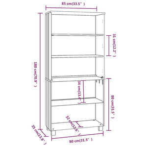 vidaXL Highboard HAMAR Solid Wood Pine White