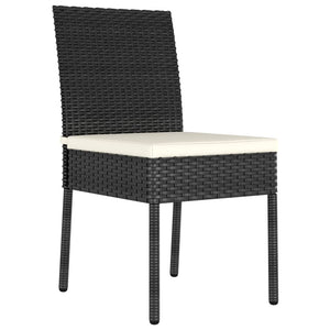 vidaXL 5 Piece Outdoor Dining Set with Cushions Poly Rattan Black