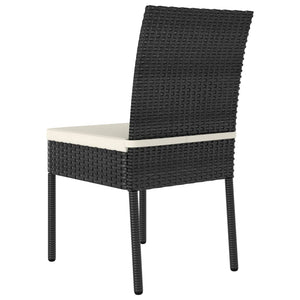 vidaXL 5 Piece Outdoor Dining Set with Cushions Poly Rattan Black