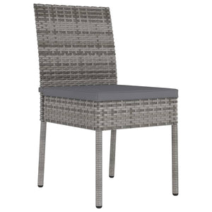 vidaXL 5 Piece Outdoor Dining Set with Cushions Poly Rattan Grey