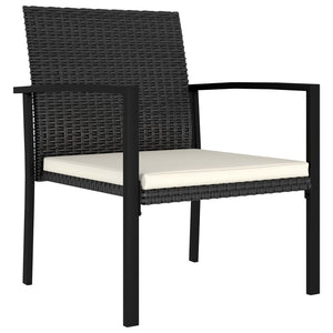 vidaXL 3 Piece Outdoor Dining Set Poly Rattan Black