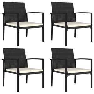 vidaXL 5 Piece Outdoor Dining Set Poly Rattan Black