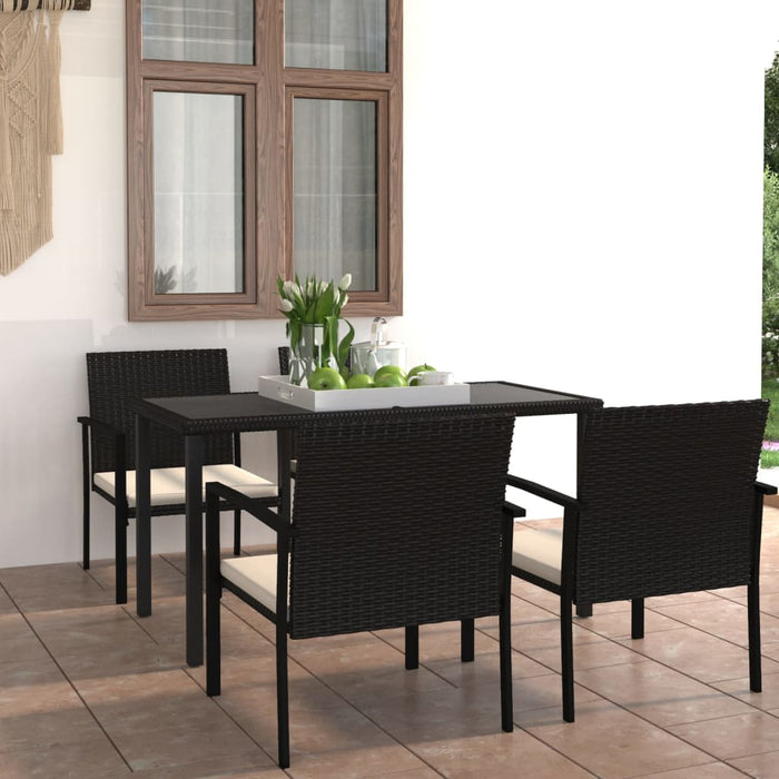 vidaXL 5 Piece Outdoor Dining Set Poly Rattan Black