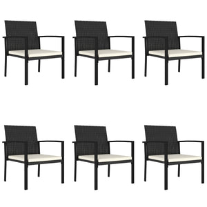 vidaXL 7 Piece Outdoor Dining Set Poly Rattan Black