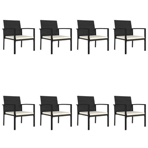 vidaXL 9 Piece Outdoor Dining Set Poly Rattan Black