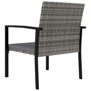 vidaXL 5 Piece Outdoor Dining Set Poly Rattan Grey