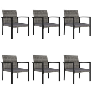 vidaXL 7 Piece Outdoor Dining Set Poly Rattan Grey