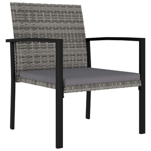 vidaXL 7 Piece Outdoor Dining Set Poly Rattan Grey