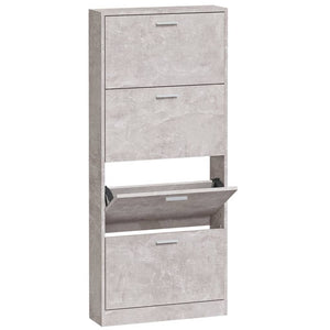 vidaXL Shoe Cabinet Concrete Grey 59x17x150 cm Engineered Wood