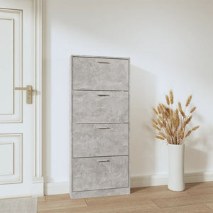 vidaXL Shoe Cabinet Concrete Grey 59x17x150 cm Engineered Wood