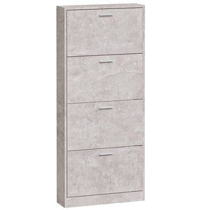 vidaXL Shoe Cabinet Concrete Grey 59x17x150 cm Engineered Wood