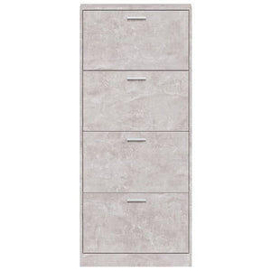 vidaXL Shoe Cabinet Concrete Grey 59x17x150 cm Engineered Wood