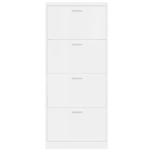 vidaXL Shoe Cabinet High Gloss White 59x17x150 cm Engineered Wood