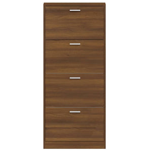 vidaXL Shoe Cabinet Brown Oak 59x17x150 cm Engineered Wood