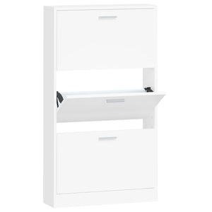 vidaXL Shoe Cabinet White 59x17x108 cm Engineered Wood