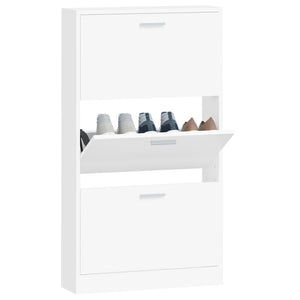 vidaXL Shoe Cabinet White 59x17x108 cm Engineered Wood