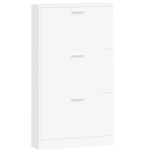 vidaXL Shoe Cabinet White 59x17x108 cm Engineered Wood