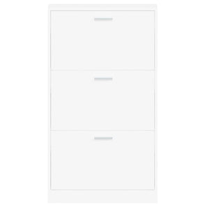 vidaXL Shoe Cabinet White 59x17x108 cm Engineered Wood