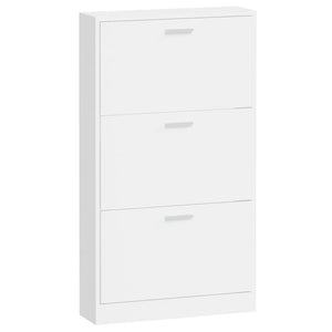 vidaXL Shoe Cabinet High Gloss White 59x17x108 cm Engineered Wood